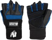 Gorilla Wear - Dallas Wrist Wrap Handschoenen - Sporthandschoenen Unisex - Zwart/Blauw - M