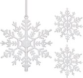Springos Kerstversiering | 12 cm | Kerstdecoratie Voor Binnen | Kersthanger | Sneeuwvlok | 3 Stuks