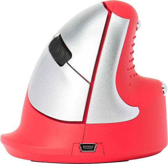 Review: HE Mouse Large, de verticale, anti-RSI muis 8 R-Go Tools R-Go HE Sport, Ergonomische muis, Medium (Handlengte 165-185mm), Rechtshandig, Bluetooth, Rood