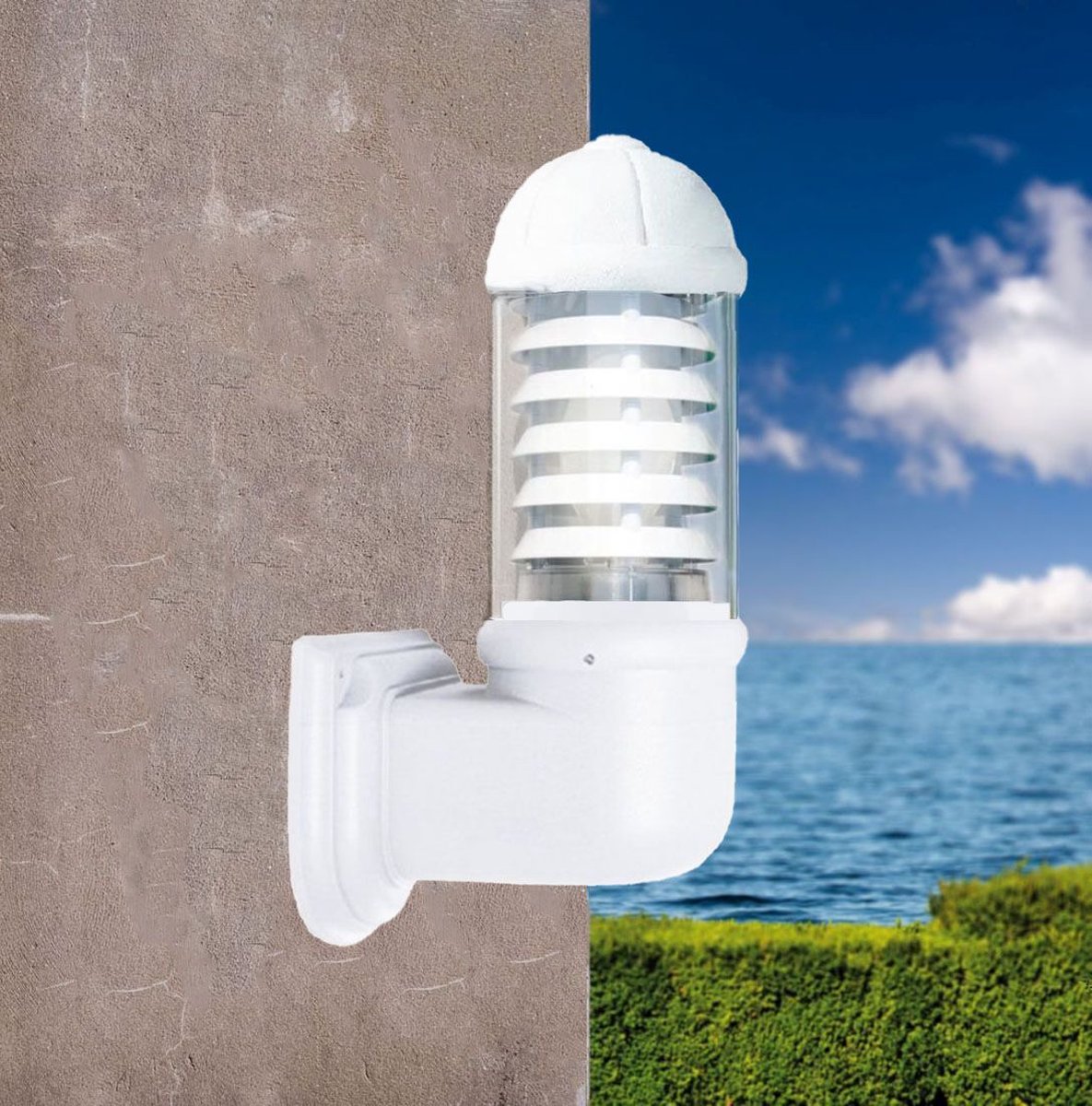 Fumagalli Sauro Mirella - Tuinverlichting - Wandlamp - Wit - Helder Glas - LED Lamp