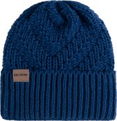 Knit Factory Sally Gebreide Muts Heren & Dames - Beanie hat - Kings Blue - Grofgebreid - Warme donkerblauwe Wintermuts - Unisex - One Size