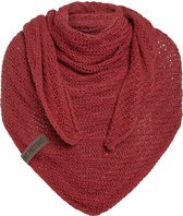 Knit Factory Sally Knitted Shawl - Driehoek Scarf Women - Baked Apple - 220x85 cm - Grosse maille