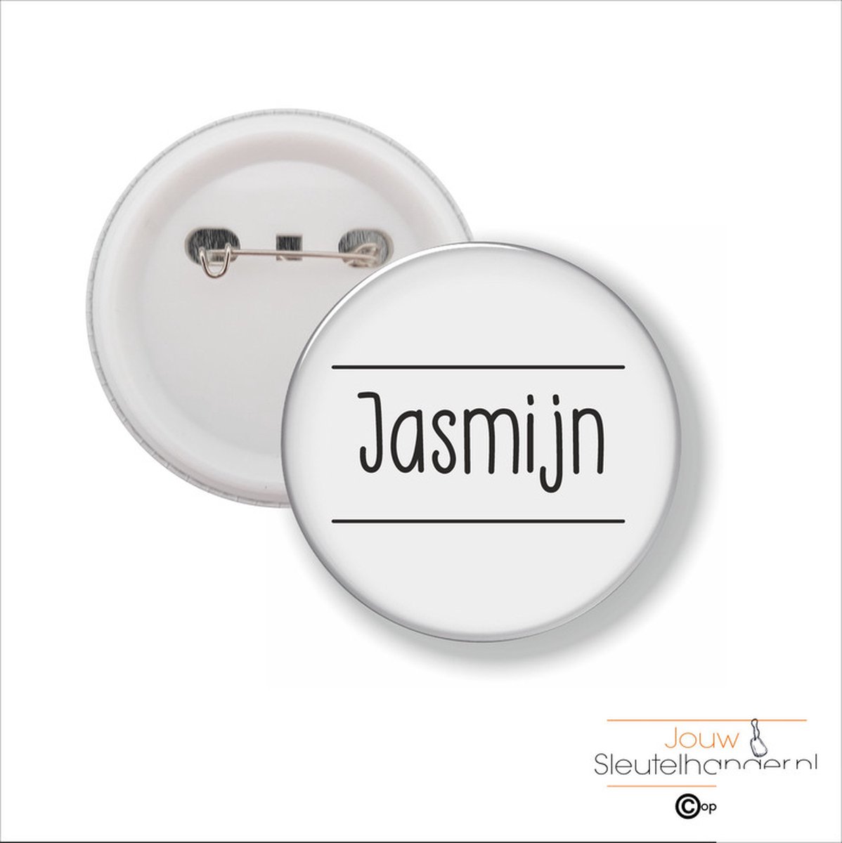 Button Met Speld 58 MM - Jasmijn