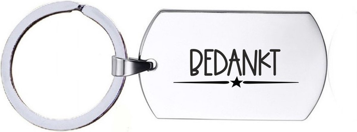 Sleutelhanger RVS - Bedankt