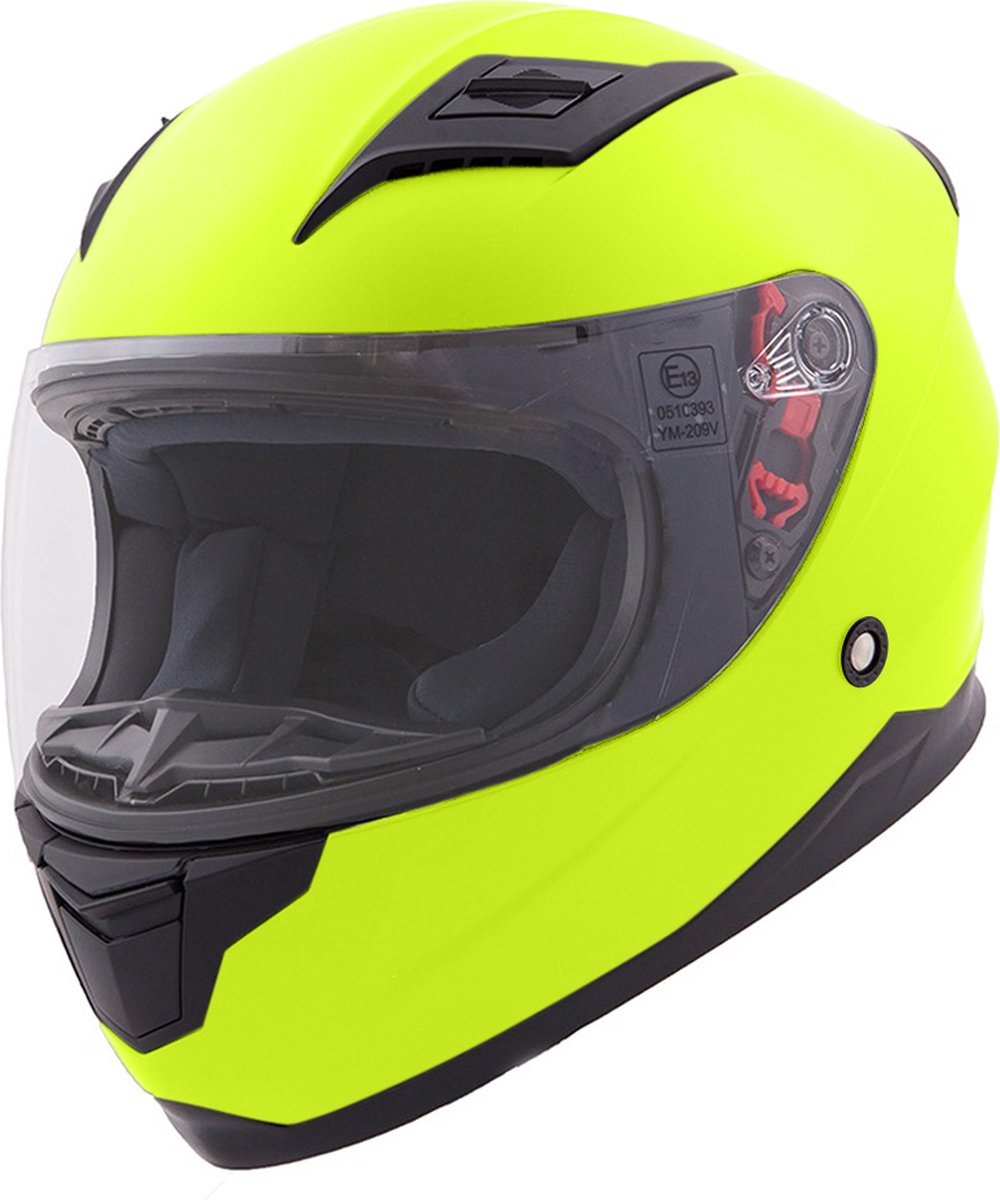 VINZ Cabot Kinderhelm / Motorhelm / Scooterhelm - Fluor Geel
