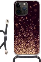 Geschikt voorApple Iphone 14 Pro - Crossbody Case - Abstract - Glitter - Licht - Design - Siliconen - Crossbody - Backcover met Koord - Telefoonhoesje met koord - Hoesje met touw