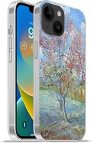 Geschikt voorApple Iphone 14 - Softcase hoesje - De roze perzikboom - Vincent van Gogh - Siliconen Telefoonhoesje
