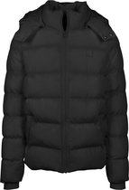 Urban Classics Jas Hooded Puffer Jacket Tb1807 Black Mannen Maat - XXL