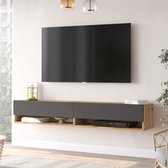 Tv-meubel Laitila 2 opbergvakken 180x31,5x29,5cm houtkleurig en antraciet