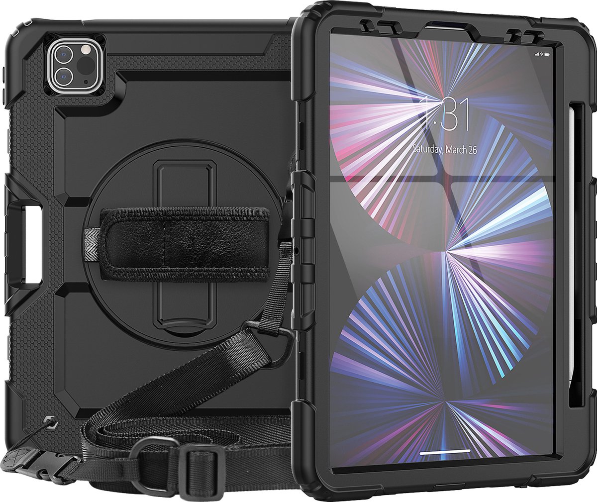 iPad Air 4 (10.9 inch) model 2020 draaibare Bumper Case zwart