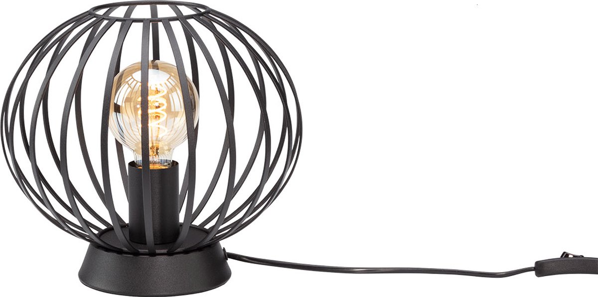 DMQ Tafellamp Zwart Lira - Zwart Industrieel - 25 cm - Metaal - E27