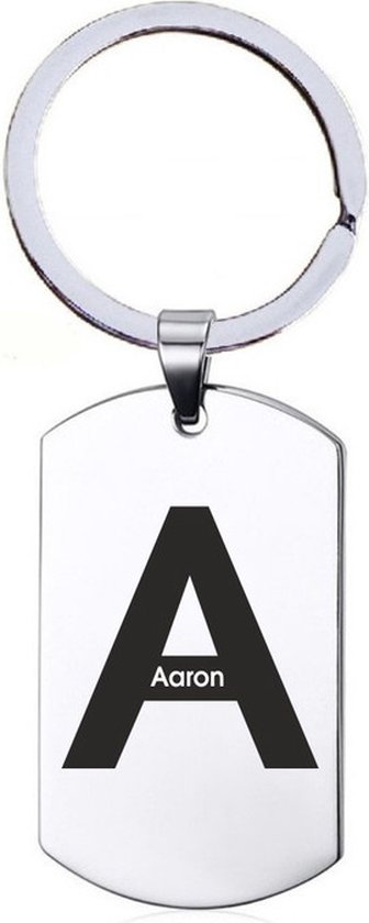 Nom cadeau - Aaron - Porte-clés en acier inoxydable