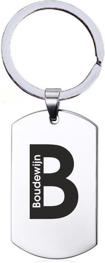 Nom cadeau - Baudouin - Porte-clés en acier inoxydable