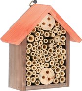 Relaxdays insectenhotel - bijenhotel - insectenhuisje - nestkastje - oranje dak - natuur
