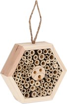 Relaxdays insectenhotel - zeshoekig - bijenhuisje - ophangen - dennenhout - natuur