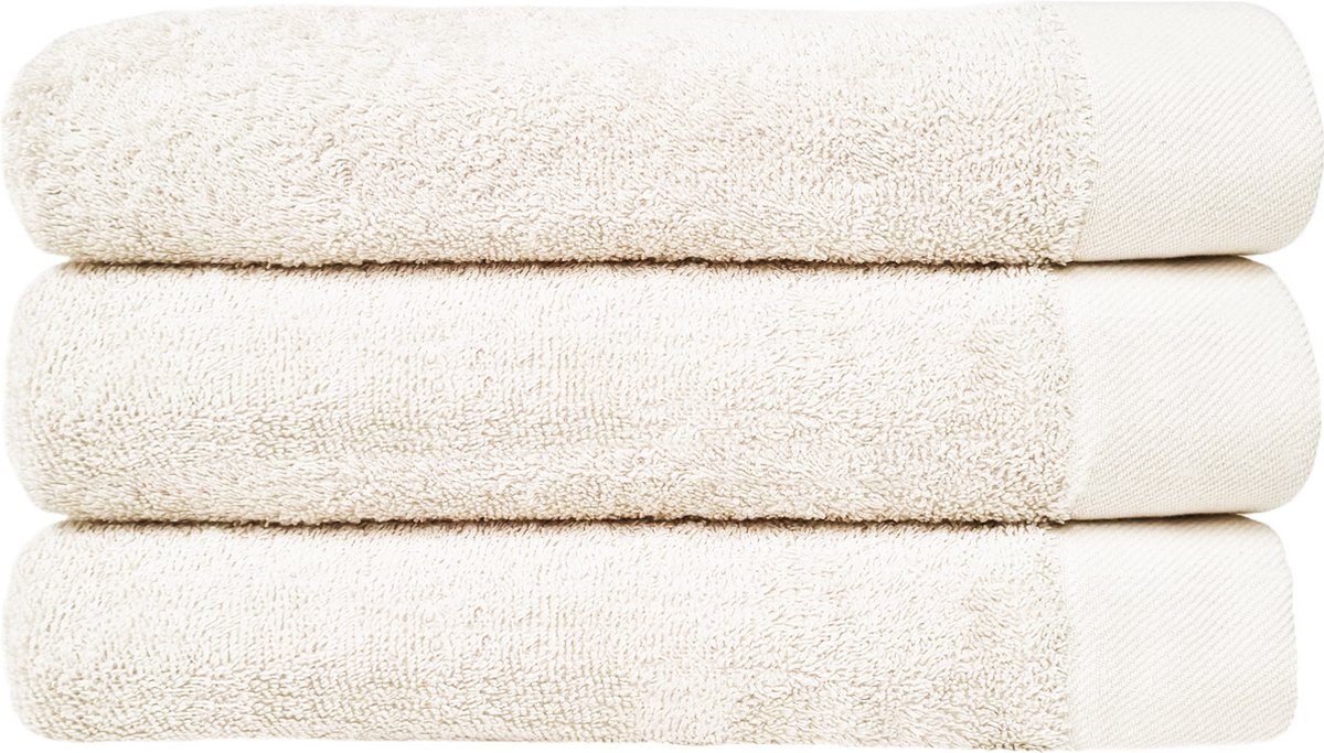 HOOMstyle Handdoeken Set - 70x140cm - 3 stuks - Hotelkwaliteit - Badlaken - 100% Katoen 650gr - Off White / Gebroken Wit