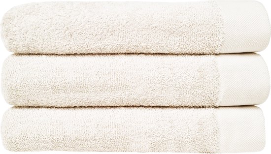 HOOMstyle Handdoeken Set Avenue - 70x140cm - 3 stuks - Hotelkwaliteit - Badlaken - 100% Katoen 650gr - Off White / Gebroken Wit