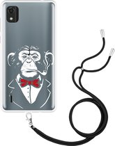 Nokia C2 2nd Edition Hoesje met Koord Chimp Smoking - Designed by Cazy
