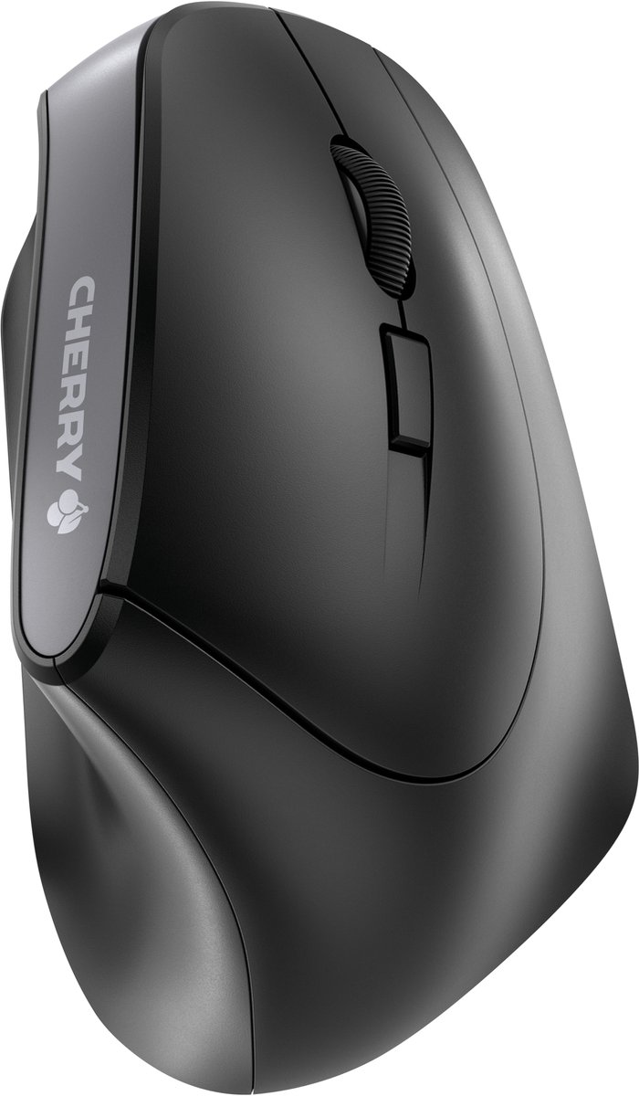 CHERRY MW 4500 - Muis - ergonomisch - rechtshandig - optisch - 6 knoppen - draadloos - 2.4 GHz - USB draadloze ontvanger - zwart