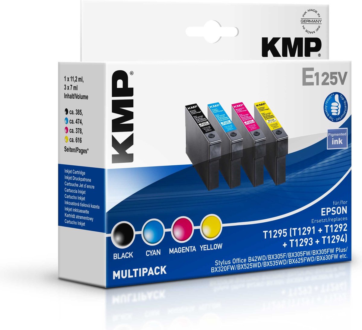KMP E125V Zwart, Cyaan, Geel