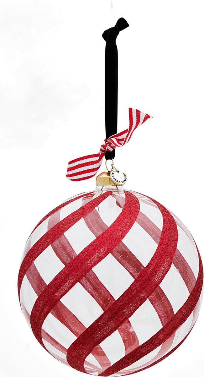 Riviera Maison Kerstbal Rood - Glitter & Celebrate Ornament - Ø15cm