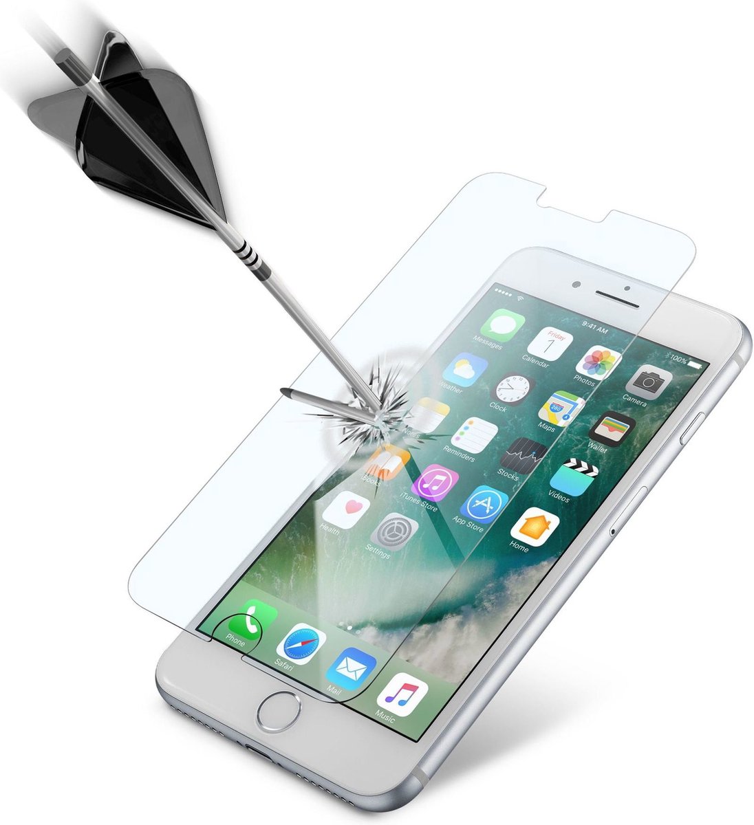 Cellularline Tempglassiph755 Screenprotector (Glas) Geschikt Voor: Apple Iphone 7 Plus Apple Iphone 8 Plus 1 Stuks