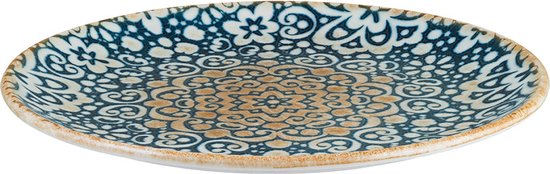 Platos De Postre Alhambra De Porcelana | Juego De 6 Unidades 21 Cm | Resistente Para Lavavajillas Y Microondas | Estilo Vintage Oriental
