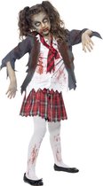 Zombie schoolmeisje verkleedkleding kostuum voor meisjes - Horror/ Halloween thema 146/158