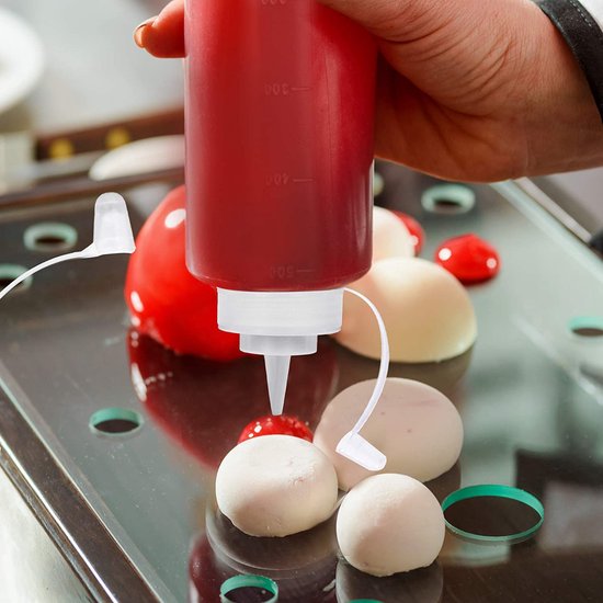 4 Stuks Knijpflessen met Dop (500ml) - Sausdispenser voor Ketchup, Sauzen, Olie, Dressings - Geen Lekkage, BPA-vrij van Merkloos — afbeelding 4