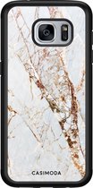 Casimoda® hoesje - Geschikt voor Samsung Galaxy S7 - Marmer Goud - Zwart TPU Backcover - Marmer - Goudkleurig