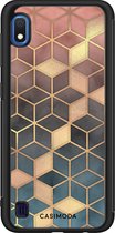 Casimoda® hoesje - Geschikt voor Samsung Galaxy A10 - Cubes Art - Zwart TPU Backcover - Geometrisch patroon - Rood