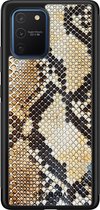 Casimoda® hoesje - Geschikt voor Samsung Galaxy S10 Lite - Snake / Slangenprint bruin - Zwart TPU Backcover - Slangenprint - Bruin/beige