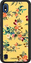 Casimoda® hoesje - Geschikt voor Samsung Galaxy A10 - Bloemen geel flowers - Zwart TPU Backcover - Bloemen - Geel