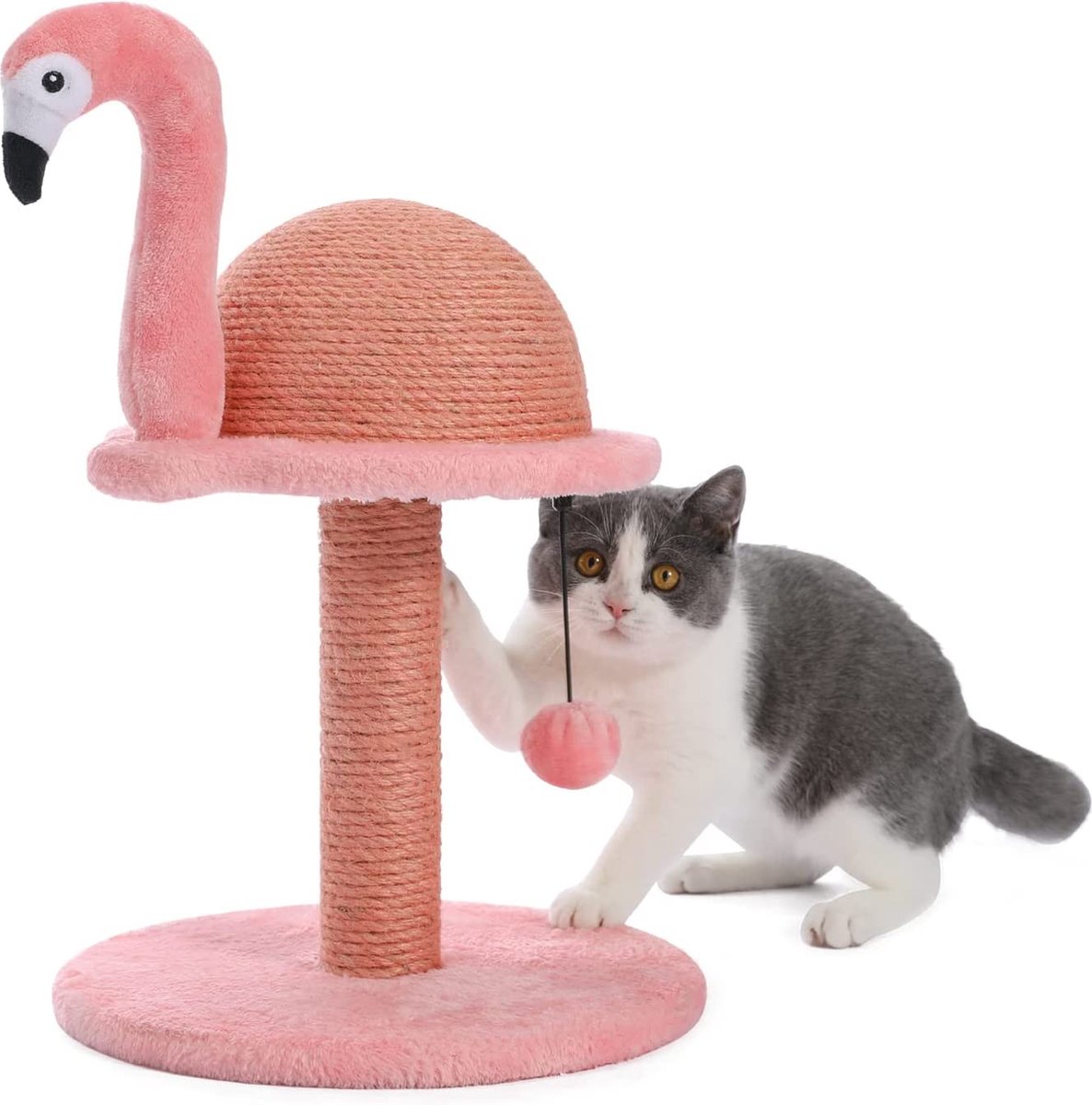 Roze flamingo krabpaal - krabpaal voor katten - krabpaal voor grote katten - 48 cm kattenspeeltjes