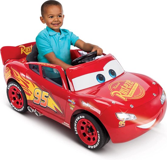 Disney Cars Lightning McQueen Elektrische Kinderauto 3-5 jaar - 6v Auto met werkende lichten en geluid