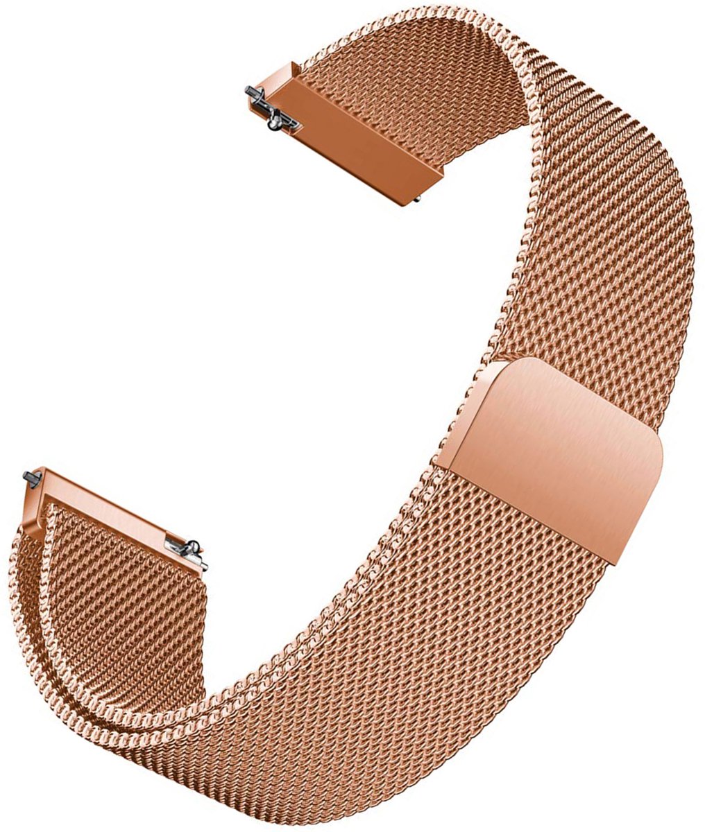 Bandje geschikt voor Garmin Venu 2 / Vivoactive 4 / Forerunner 935 - Roségoud Milanese Band