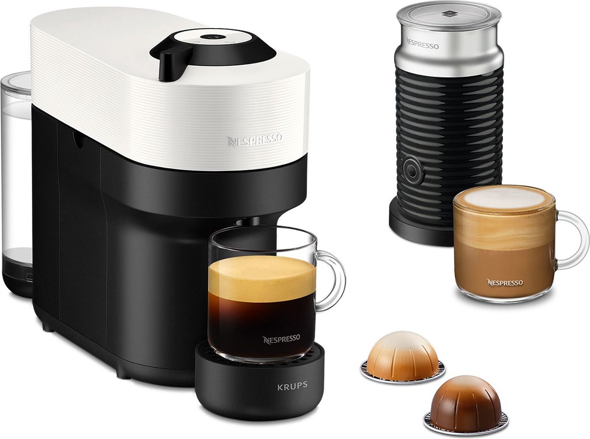 Krups Vertuo POP XN9211 Koffiecupmachine - Coconut White & Milk - Inclusief melkopschuimer