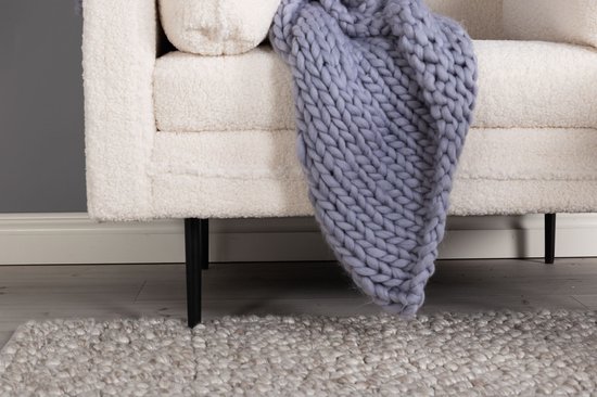 Fauteuil arbre teddy tissu blanc.