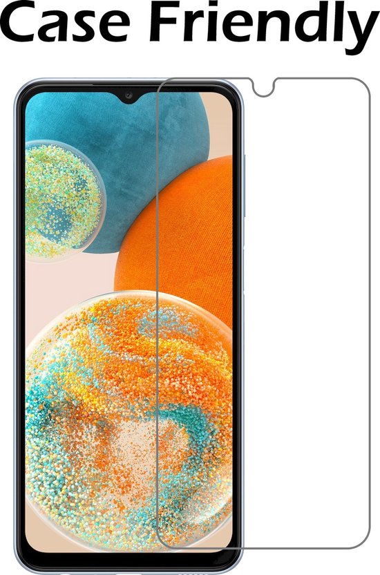 Samsung A23 Cover Bookcase Flip Case Book Cover With 2x Screen Protector - Samsung Galaxy A23 Cover Book Case - Zwart