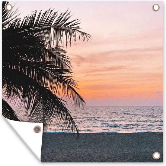 Koraalstrand met palmboom - Trendy Poster Koraalstrand met palmboom - Trendy Poster