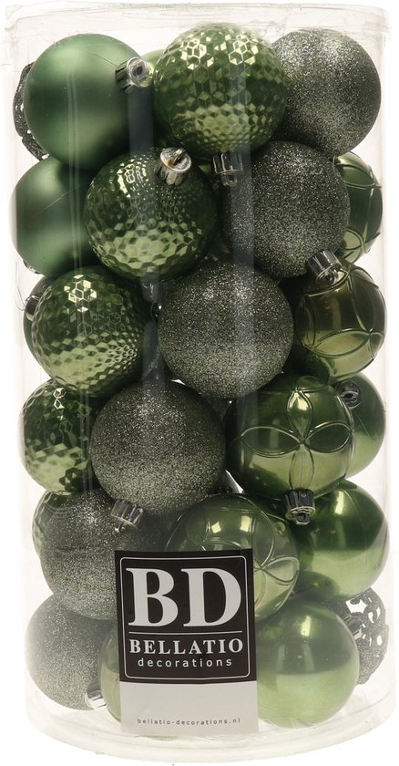 Reclame vredig Inpakken 37x stuks kunststof kerstballen lichtgroen 6 cm glans/mat/glitter mix -  Kerstversiering | bol.com