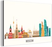 Wanddecoratie Metaal - Aluminium Schilderij Industrieel - Moskou - Skyline - Rusland - 30x20 cm - Dibond - Foto op aluminium - Industriële muurdecoratie - Voor de woonkamer/slaapkamer