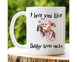 foto van Harry Potter Dobby mok - Harry potter - Cadeau voor vrouw - Koffiemok - Grappige cadeaus - Cadeau voor man - Kado man - Kado vrouw - Valentijn cadeautje voor haar - Mokken en bekers - Verjaardag cadeau - Koffiekopjes - Mok met tekst
