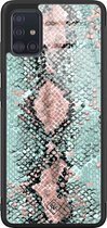 Casimoda® hoesje - Geschikt voor Samsung Galaxy A71 - Baby Snake - Luxe Hard Case Zwart - Backcover telefoonhoesje - Mint