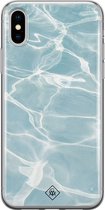 Casimoda® hoesje - Geschikt voor iPhone Xs - Oceaan - Siliconen/TPU telefoonhoesje - Backcover - Water - Roze