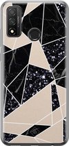 Casimoda® hoesje - Geschikt voor Huawei P Smart (2020) - Abstract Painted - Siliconen/TPU - Soft Case - Zwart - Geometrisch patroon