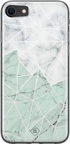 Casimoda® hoesje - Geschikt voor iPhone SE (2020) - Marmer Mint Mix - Siliconen/TPU telefoonhoesje - Backcover - Marmer - Mint