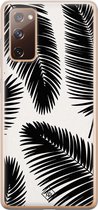 Casimoda® hoesje - Geschikt voor Samsung S20 FE - Palm Leaves Silhouette - Backcover - Siliconen/TPU - Zwart