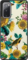 Casimoda® hoesje - Geschikt voor Samsung Galaxy S20 FE - Zonnebloemen / Bloemen - Zwart TPU Backcover - Bloemen - Geel