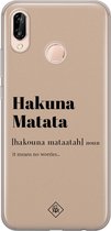 Casimoda® hoesje - Geschikt voor Huawei P20 Lite (2018) - Hakuna Matata - Siliconen/TPU - Soft Case - Bruin/beige - Tekst